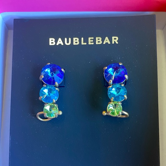 Baublebar Cesli Ear Crawler Earrings ombré green blue gold - Picture 5 of 8